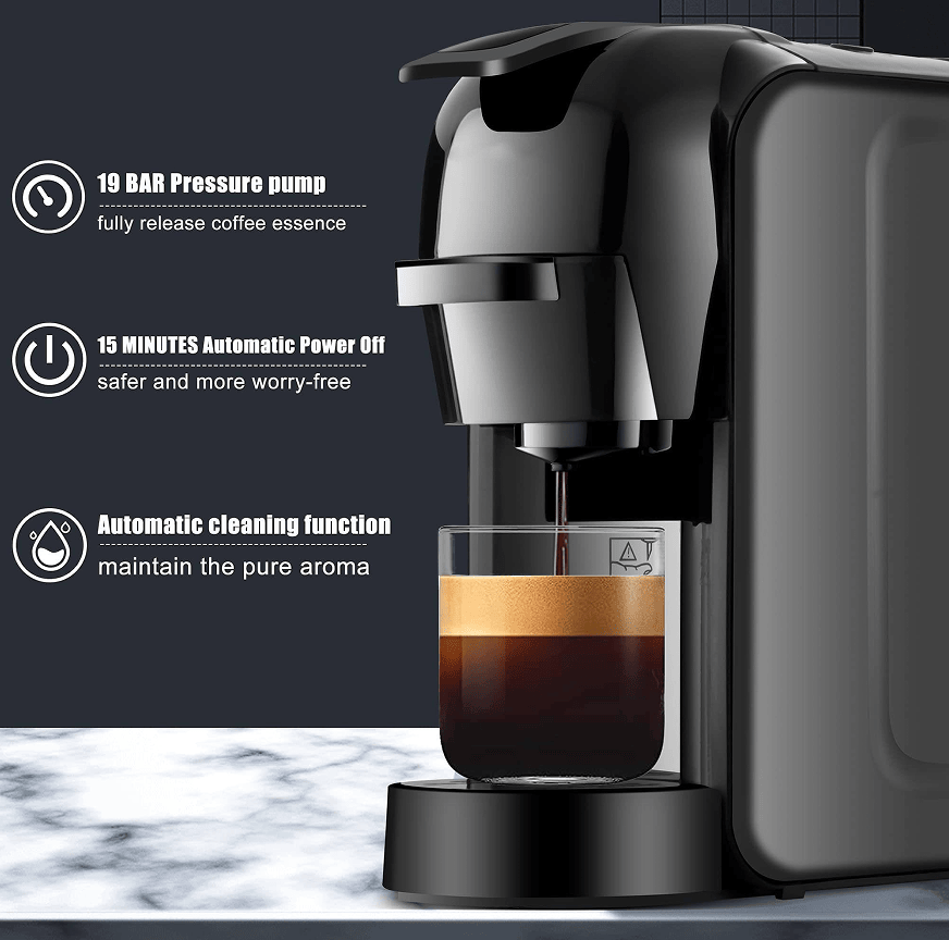 PSST511 Multi-function capsule coffee machine fully automatic capsule coffee 3in1 Nespresso, Dolce Gusto, coffee powder