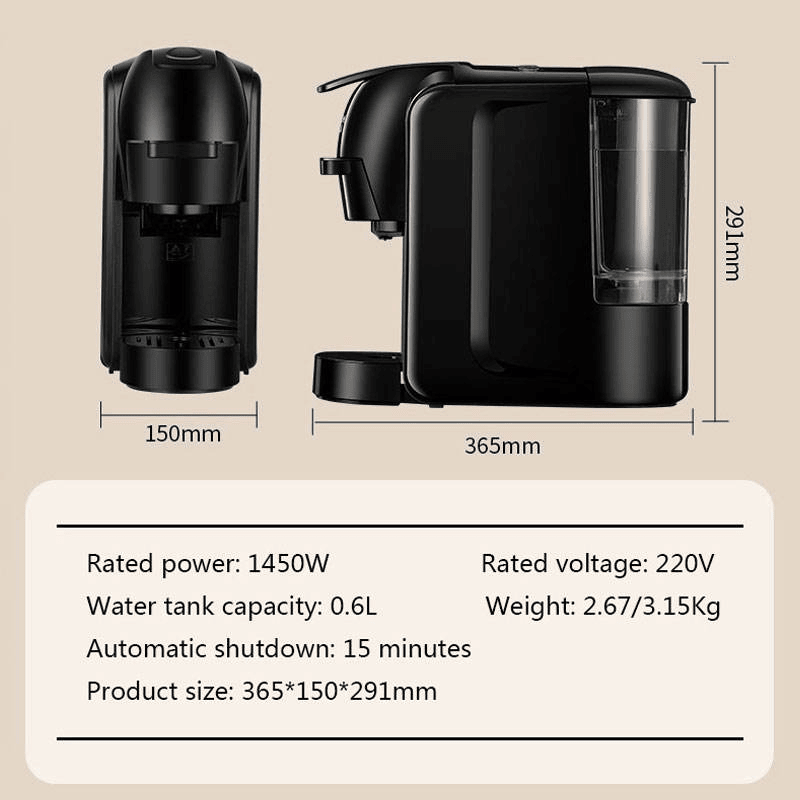 PSST511 Multi-function capsule coffee machine fully automatic capsule coffee 3in1 Nespresso, Dolce Gusto, coffee powder