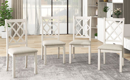 Elegant Walnut Round Dining Set for 4 - Mid-Century Modern with Upholstered Chairs