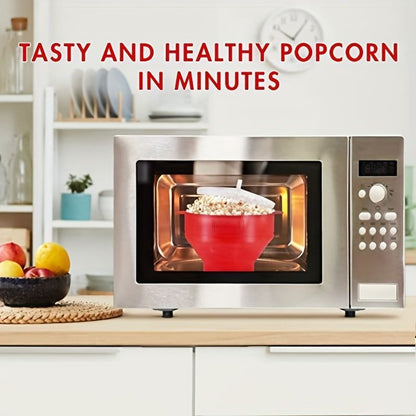 1pc Collapsible Silicone Microwave Popcorn Popper - Quick and Easy Way to Make Delicious Popcorn at Home