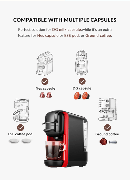 PSAC514K Multifunction Capsule Coffee Machine 4in1 Hot / cold coffee Kcup Capsule Nes Capsule DG capsule coffee powder