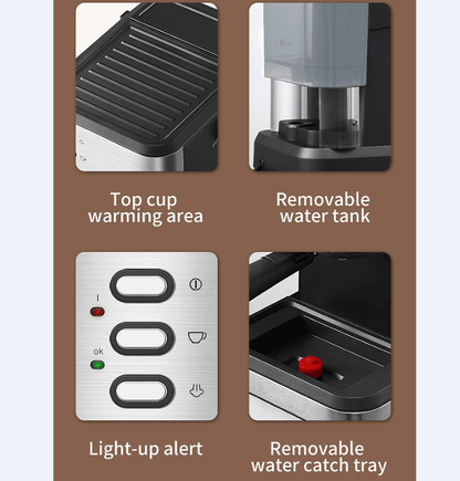 PSCM3030 Semi-automatic Espresso 1350W Espresso 19Bar (ULKA) Pressure Pump 51mm 1.8L tank Extract a 1 cup / 2 cup espresso machine