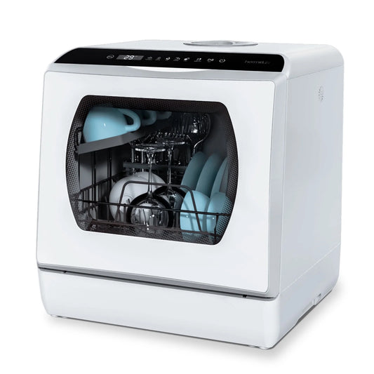 Hermitlux Portable Countertop Dishwasher, 5 Washing Programs, 5L Built-In Water Tank and Air-Dry Function, HMX-DW03