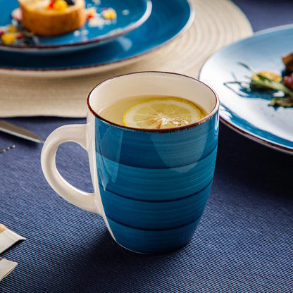 Vancasso, Series Bella, 32-Piece Stoneware Dinnerware Set, Blue Dinner Set, Service for 8