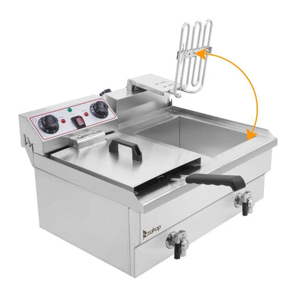 Zimtown 3000W Electric Deep Fryer with Dual Tanks and 23.6L Capacity for Commercial Use