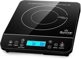 Duxtop 1800W Portable Induction Cooktop with LCD Touch Control - Elegant Black Countertop Burner Model 9610LS BT-200DZ
