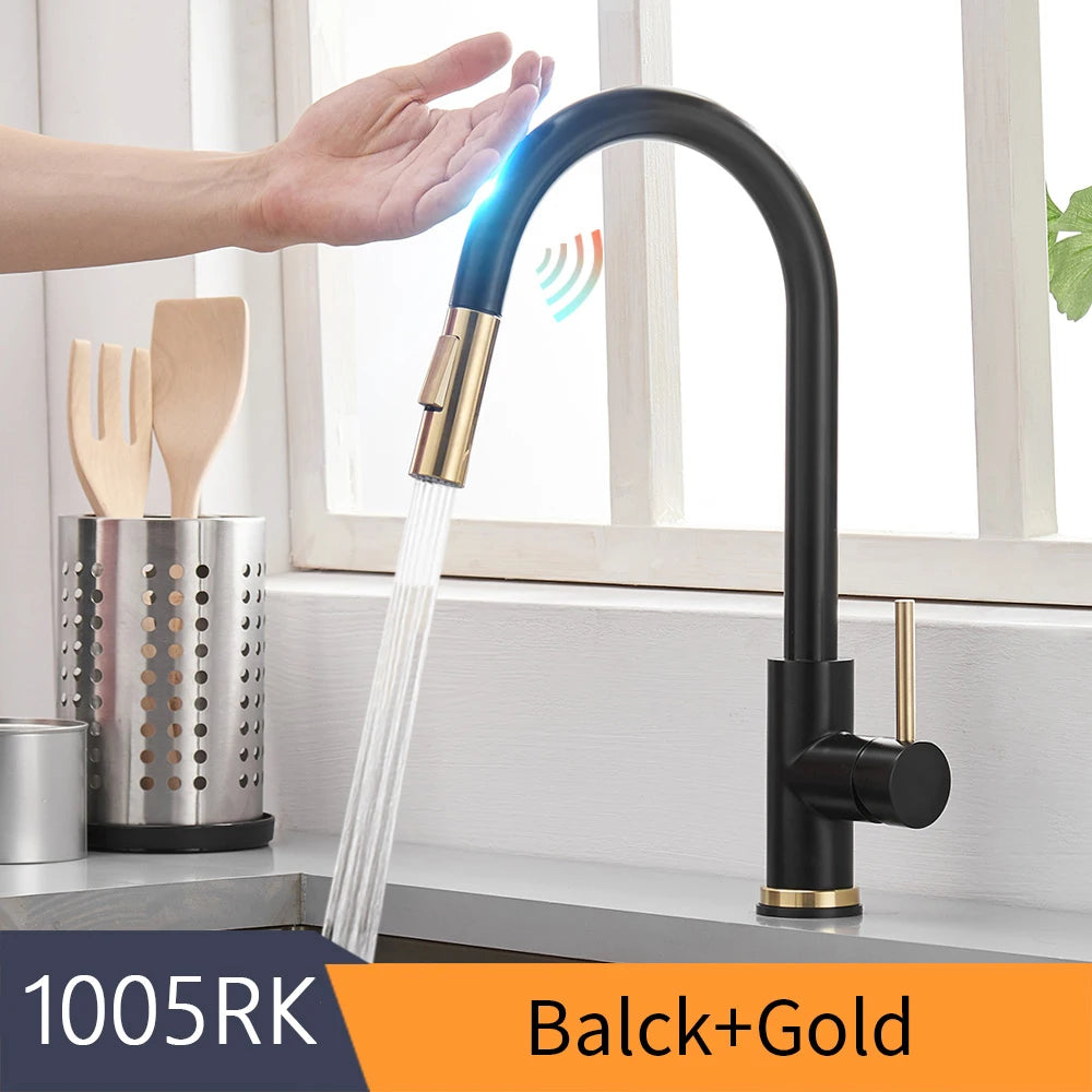 Pull Out Sensor Black Kitchen Faucet Sensitive Touch Control Faucet Mixer for Kitchen Touch Sensor Kitchen Mixer Tap 1005