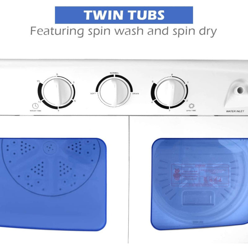 20 lbs Compact Twin Tub Washing Machine for Residential Use