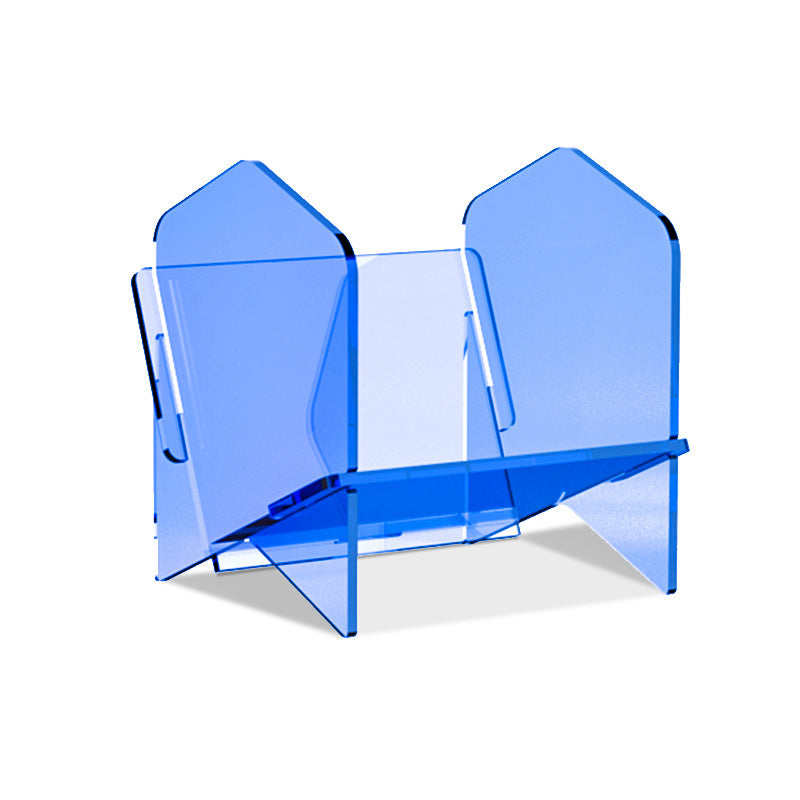 Color: Translucent Blue Single Layer - Transparent Bookshelf Acrylic Storage Rack