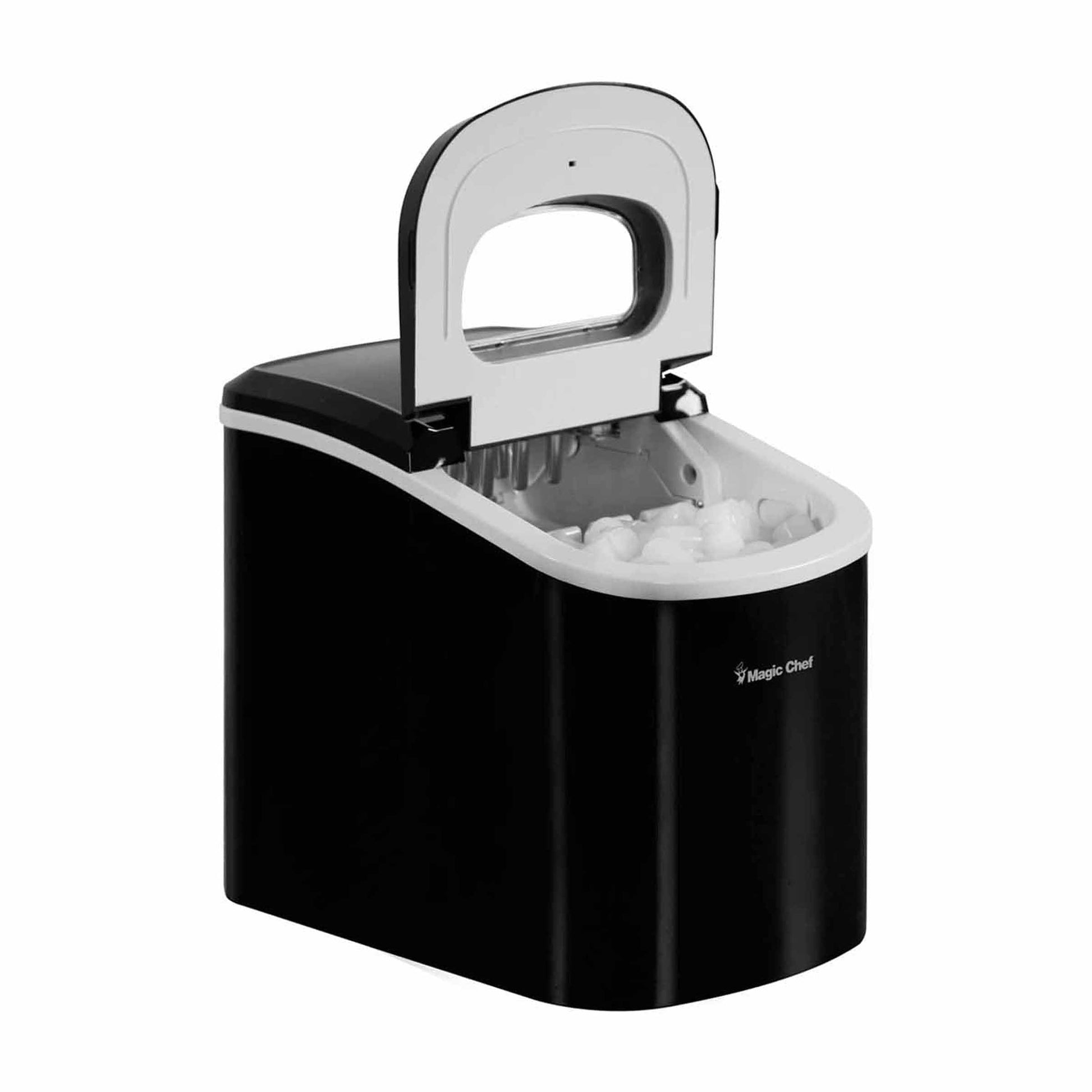 Magic Chef Portable Countertop Ice Maker with 27 lb Capacity, Black (Bullet Ice)