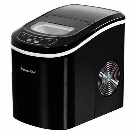 Magic Chef Portable Countertop Ice Maker with 27 lb Capacity, Black (Bullet Ice)