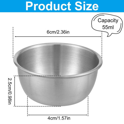 12 Counts Mini Sauce Dipping Bowl 304 Stainless Steel Dipping Cups round Sauce Dishes 45/55Ml Reusable Seasoning Cups Dipping Cups Multipurpose Sauce Cups for Home Party Restaurants