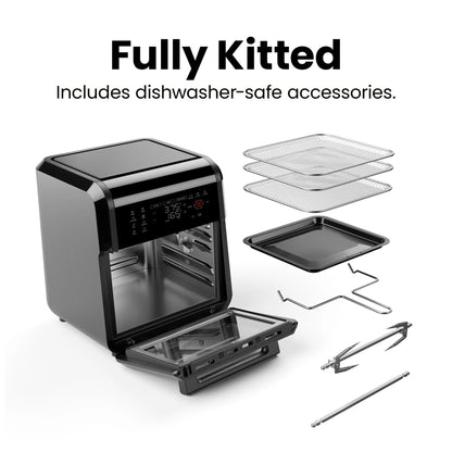Chefman 6-in-1 Multifunctional Air Fryer Oven with 12 Qt Capacity and Digital Touchscreen - Black