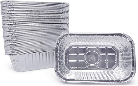Premium 100-Pack Disposable Aluminum Foil Bread Loaf Baking Pans - 1-Pound Capacity, Mini Size 6" x 3.7" x 2", Extra-Heavy Duty, Oven Safe