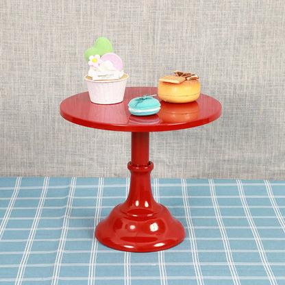 Metal Iron Cake Stand Round Pedestal Dessert Holder Cupcake Display Rack Bakeware for Birthday Wedding Party (Yellow M)
