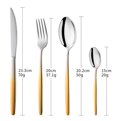 Rainbow Flatware Set Gold Cutlery Sets Stainless Steel Flatware Restaurant Dinnerware Set Tableware Spoon And Fork Set