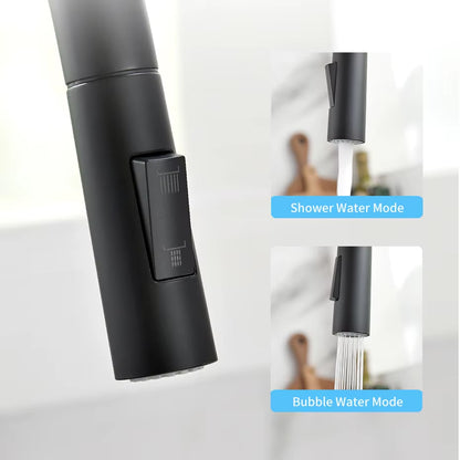 G1/2 Kitchen Faucet Black Surface Water Faucet Kitchen Sink Faucet Pull-Out Kitchen Faucet Single Hole Tap