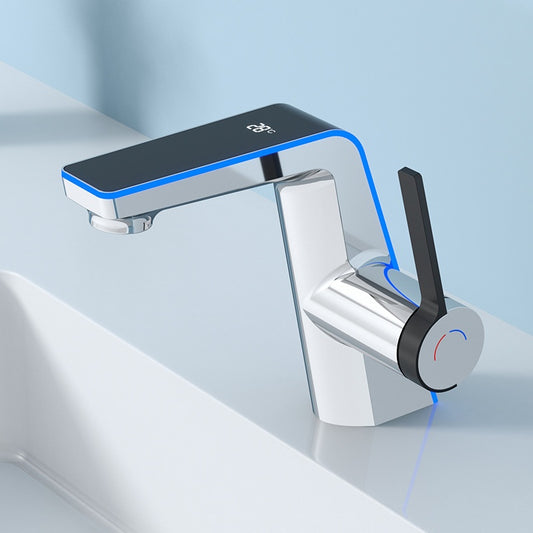 Specifications: Electroplating Color - Intelligent Digital Display Water Temperature Icicle Water-cooled Tropical Ambience Light Basin Faucet Bathroom Household Faucet