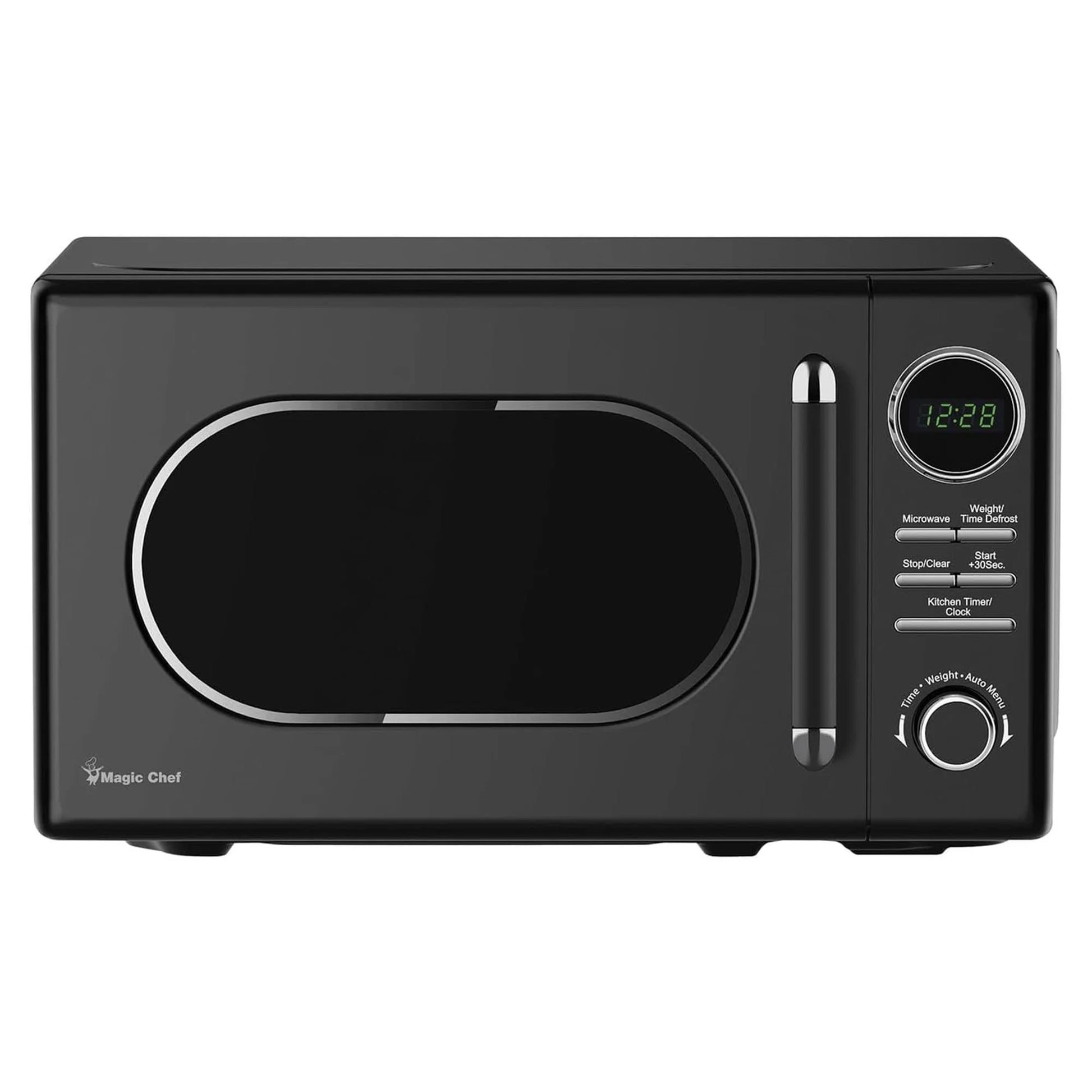 Magic Chef 0.7 Cubic Feet 700W Classic Retro Countertop Microwave, Black