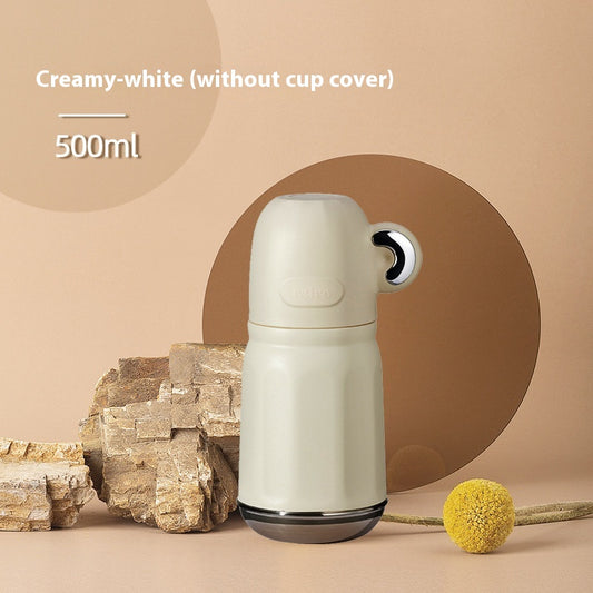 Color: Elegant Monologue, Capacity: 500ml - Retro Vacuum Cup Children's Good-looking Food Grade 316 Stainless Steel Student Cute Portable Water Cup