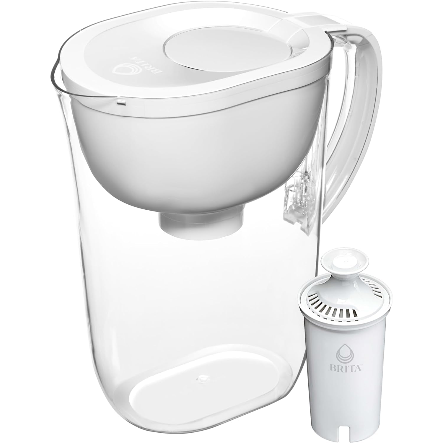 Standard Water Filter Pitcher with Smartlight Filter Change Indicator - BPA-Free, 10-Cup Capacity, Reduces Harmful Impurities