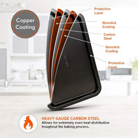 Pan 10 Piece Set Nonstick Carbon Steel Gray Oven Bakeware Kitchen Set, 2 Cookie Sheets, 2 Round Cake Pans, Square Pan,