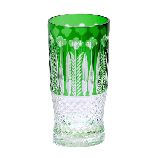 Color: High Cup Green - Japanese-style Edo Cut Crystal Glass Cup