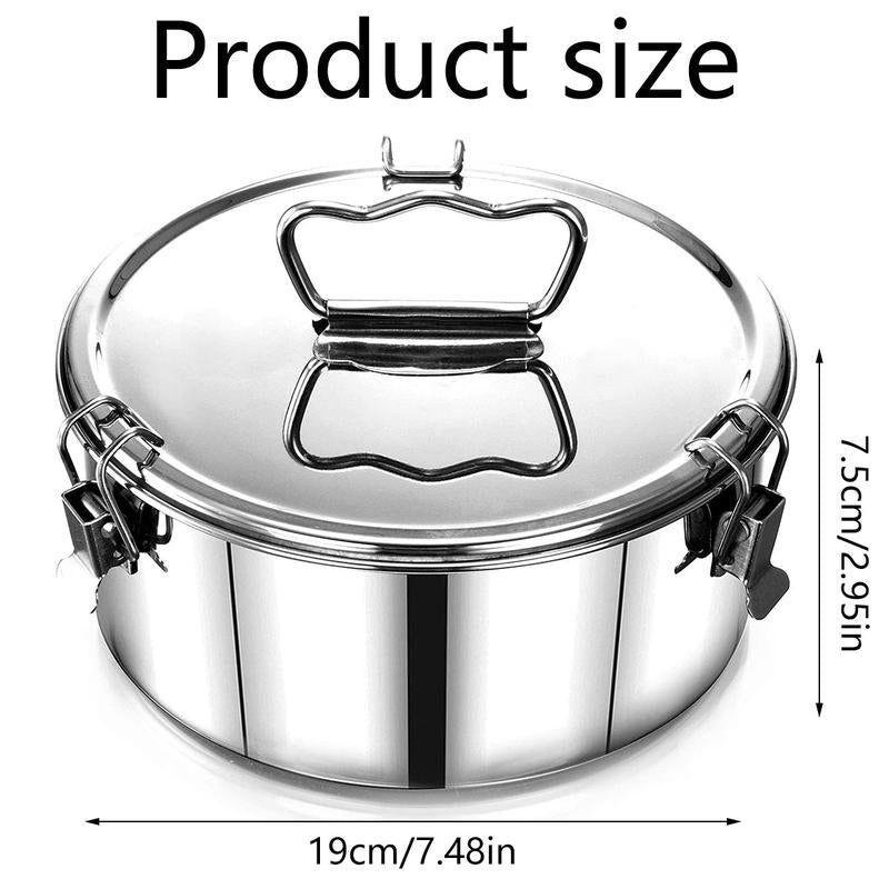 304 Stainless Steel Flan Mold with Lid and Handle - 1.5QT Capacity Round Cake Baking Pan for Flan, Chocolate Cake, Cupcakes, and Pudding
