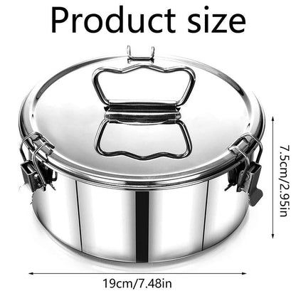 304 Stainless Steel Flan Mold with Lid and Handle - 1.5QT Capacity Round Cake Baking Pan for Flan, Chocolate Cake, Cupcakes, and Pudding