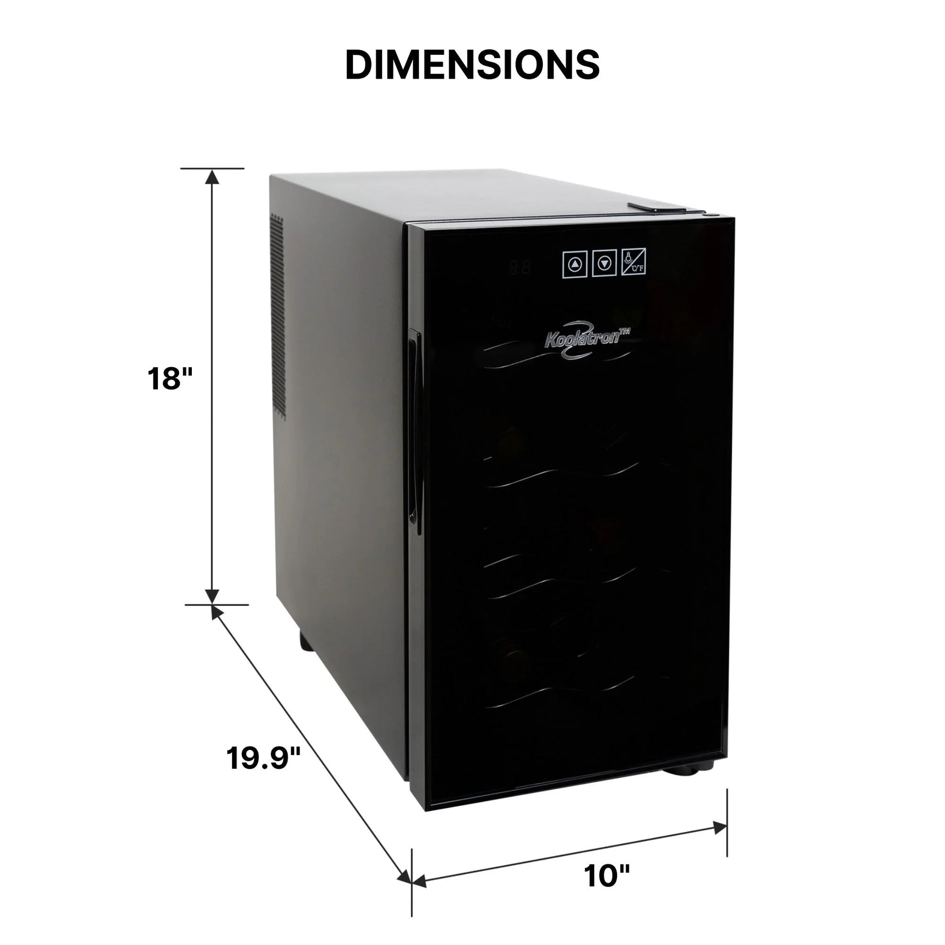Koolatron 8-Bottle Thermoelectric Wine Cooler, 0.8 Cu Ft (23L), Freestanding Black Refrigerator for Red, White, and Sparkling Wines