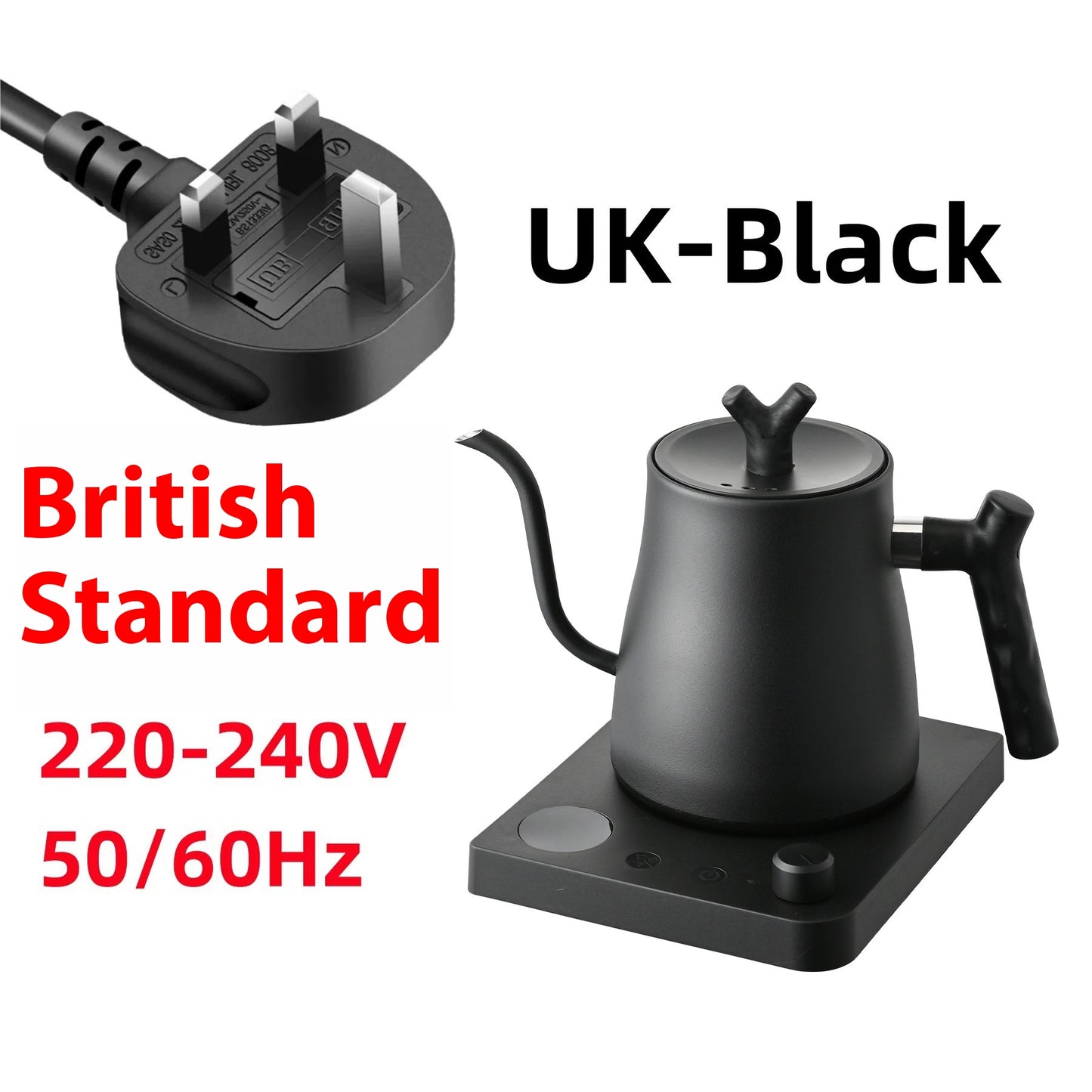 Color: Black, Electrical Outlet: UK - Constant Temperature Kettle Electric Kettle Hand Made Coffee Maker
