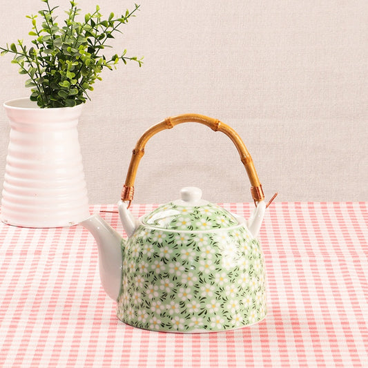 Style: Green Plum High White, Specifications: 901mL - Traditional Teapot Ceramic PotLarge Capacity For Home Use