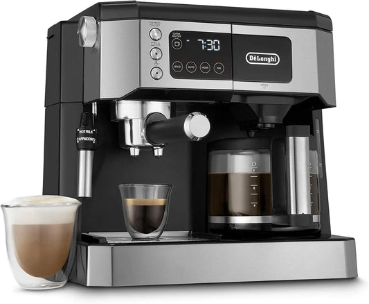 All-in-One Combination Coffee Maker & Espresso Machine + Advanced Adjustable Milk Frother for Cappuccino & Latte
