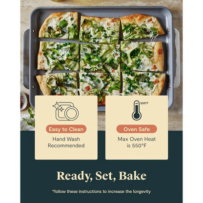 Nonstick Ceramic Bakeware Set (5 Pieces) - Baking Sheets, Assorted Baking Pans & Storage - Aluminized Steel Body - Non Toxic