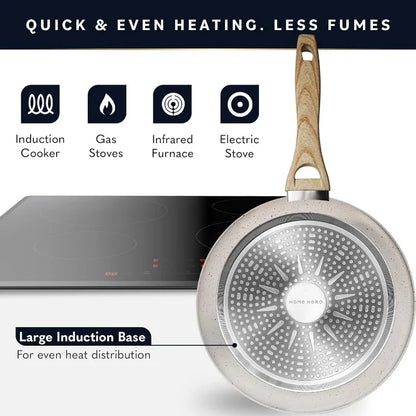 Induction Compatible Kitchen Cookware Sets + Bakeware Sets - Non Stick, PFOA Free, Oven Safe Pot and Pan